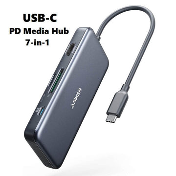 Anker PowerExpand+ 7-in-1 USB-C PD Media Hub with 4K HDMI 100W Power Delivery USB-C & 2 USB-A 5 Gbps Data Port microSD / SD Card Reader - Imported from UK